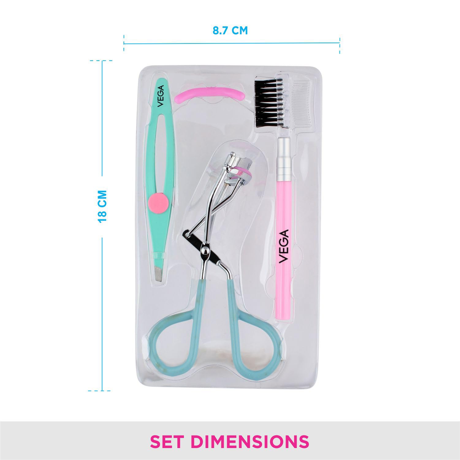 Vega Vega Eyelash & Brow Set (Set Of 3 Tools), Multicolor, 72 g 1