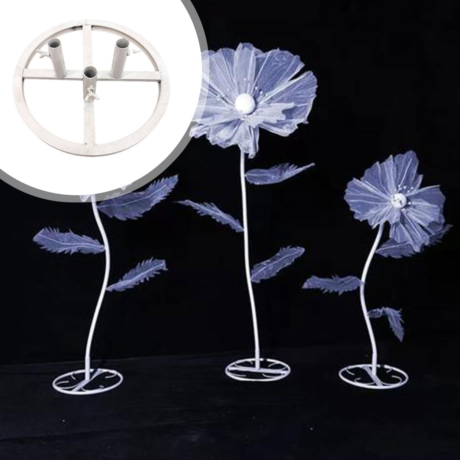 F Fityle Présentoir à Fleurs pour Mariage, Base de Fleurs géante Ronde pour Mariage, énorme Base de Fleurs artificielles en Soie pour fête, 3 Tubes