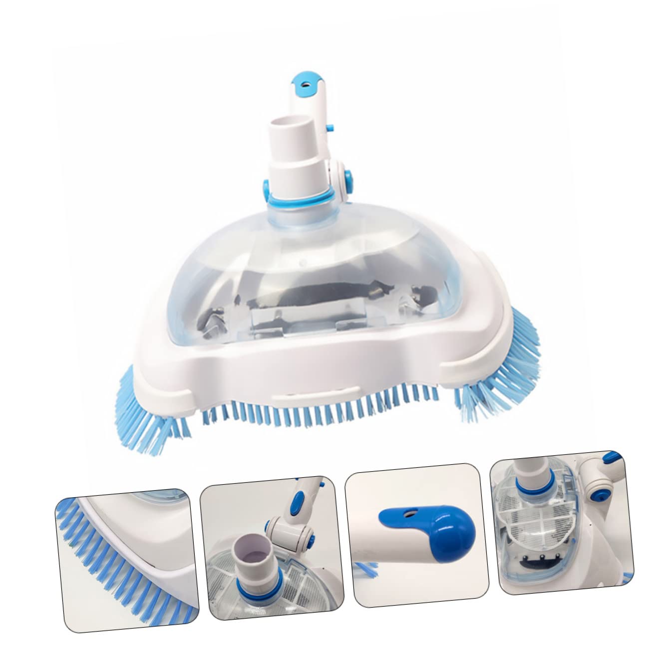 ORFOFE Cabezal de Succión para Piscina Cepillo para Limpieza de Superficies y Paredes, Herramienta de Limpieza Profesional para Piscinas al Aire Libre E Interiores