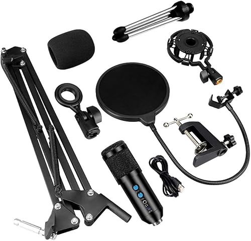 Miniatura 8 de Micrófono USB Profesional Condensador Kit de Micrófono de Grabación para Podcast, Micrófono de Grabación para YouTube, Grabación de Música, Voice