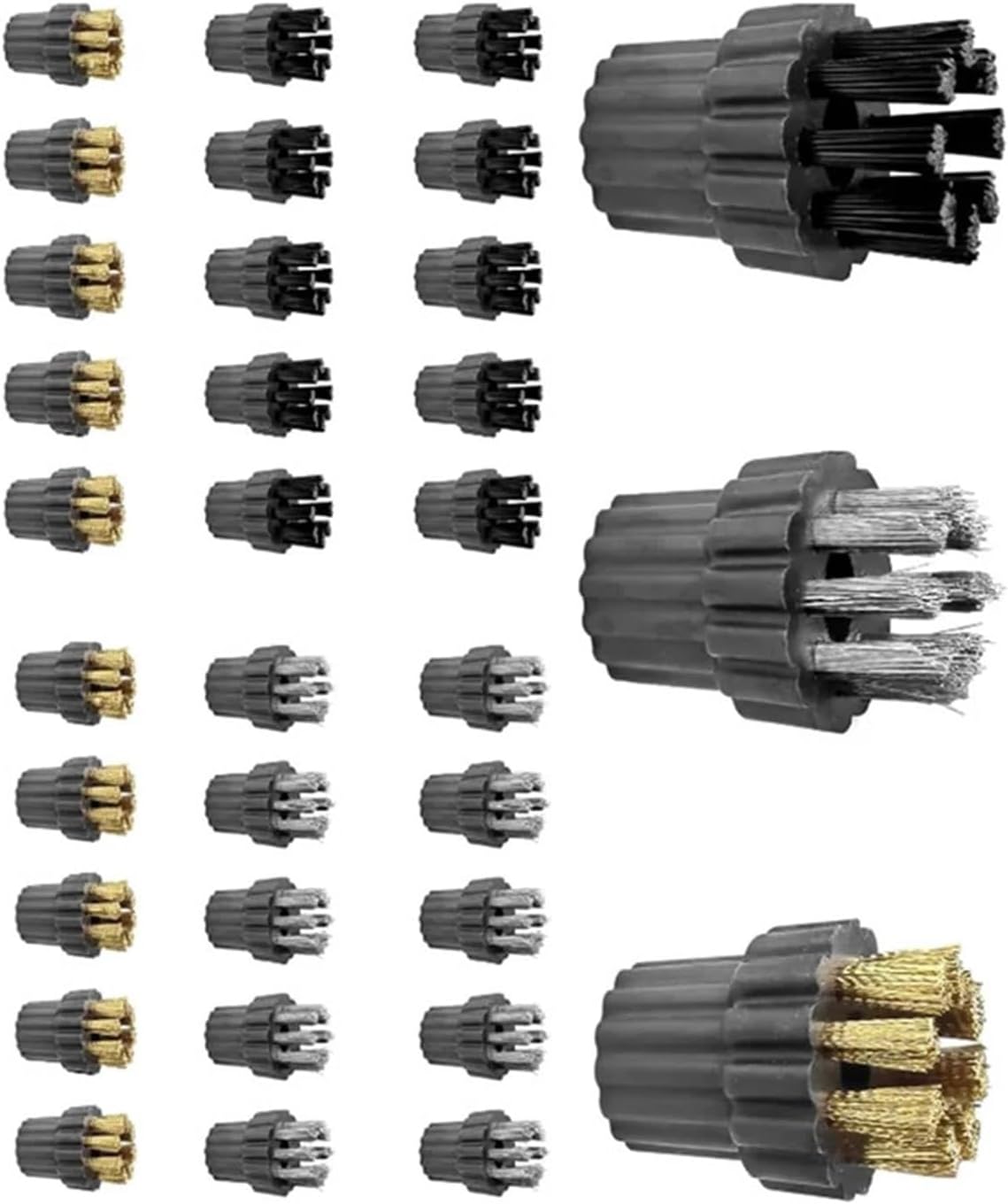 A39T-M8 Steam Cleaner Brush Head Attachments 30Pcs Replacement Parts for Steam Mop Small Brushes Heads Cleaning Accessories
