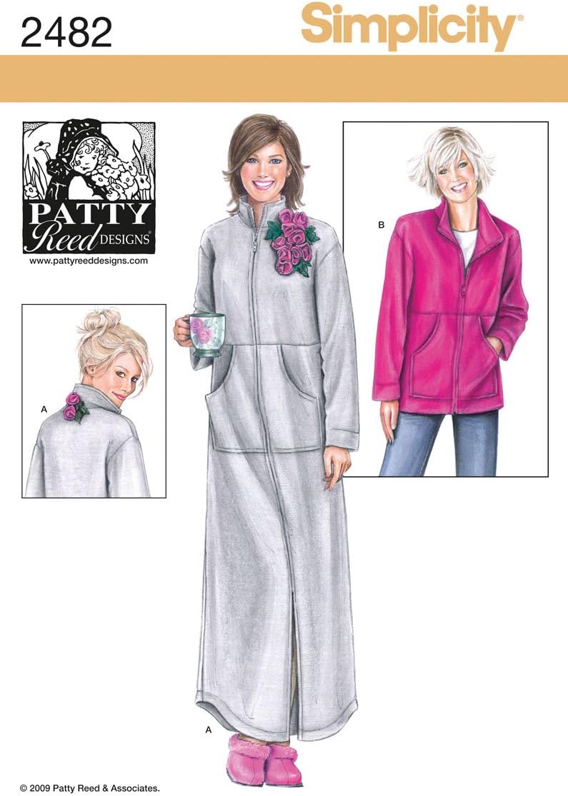 Simplicity Patty Reed Designs Pattern 2482 Misses Lounge Wear in Two Lengths Sizes 14-26 M-L-XL-XXL