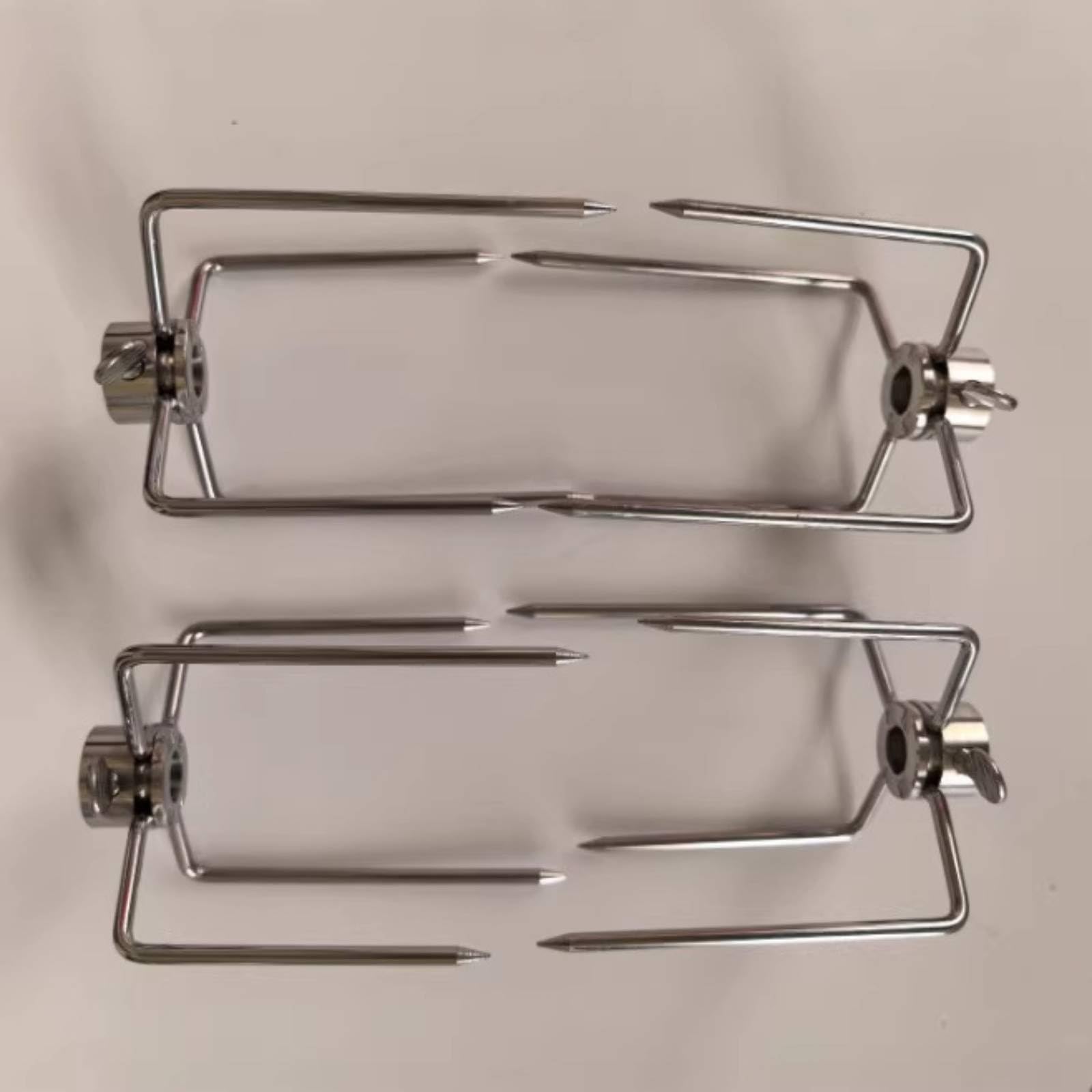 Asador Giratorio Eléctrico Kit Rotisserie Parrilla Barbacoa Motor Acero Inoxidable Ajuste Modular Varillas 42cm 35cm Rotación Estable Adecuado para Camping Aire Libre Jardín
