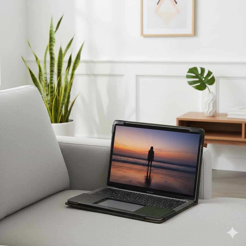 TYTX Compatible with MacBook Air Case 13 Inch, PU Leather MacBook Case fits for Model A2337 A2179 A1932 2018 2019 2020 2021, Laptop Cover with Pen Holder, Black - Image 8