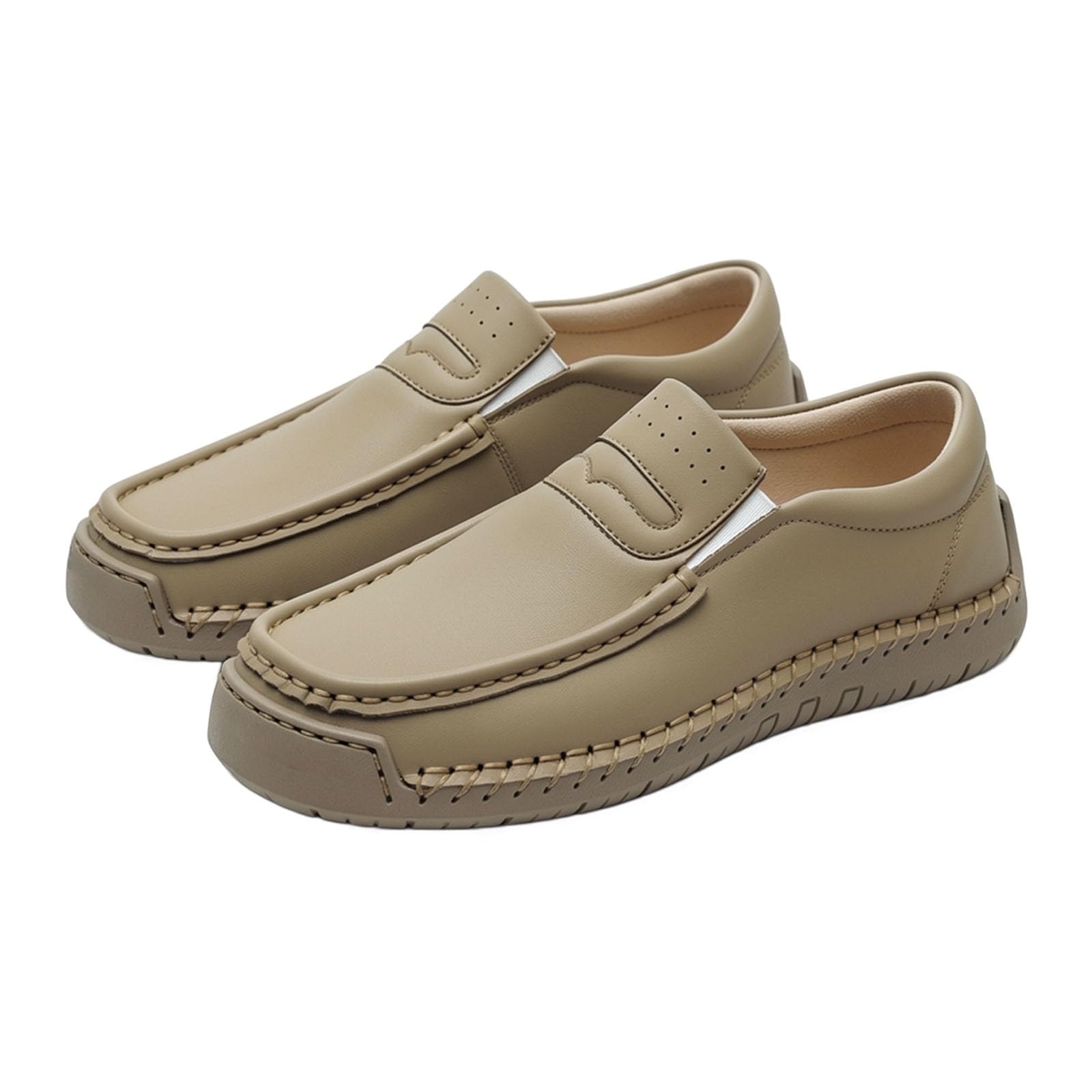 Generisch Slipper - Zapatillas de verano para mujer, de piel, planas