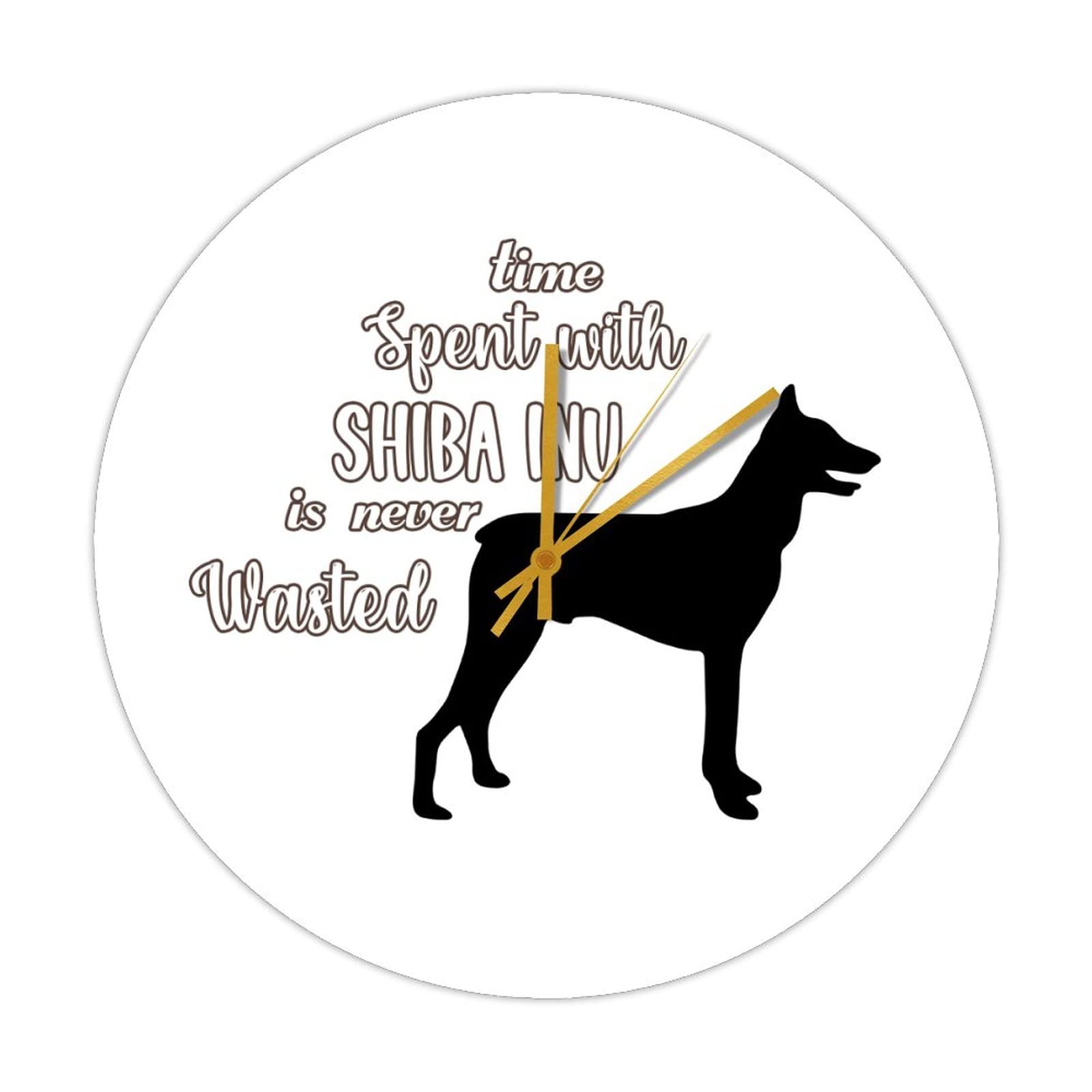 Horloge à quartz rustique en bois véritable de 38cm motif de chien fidèle