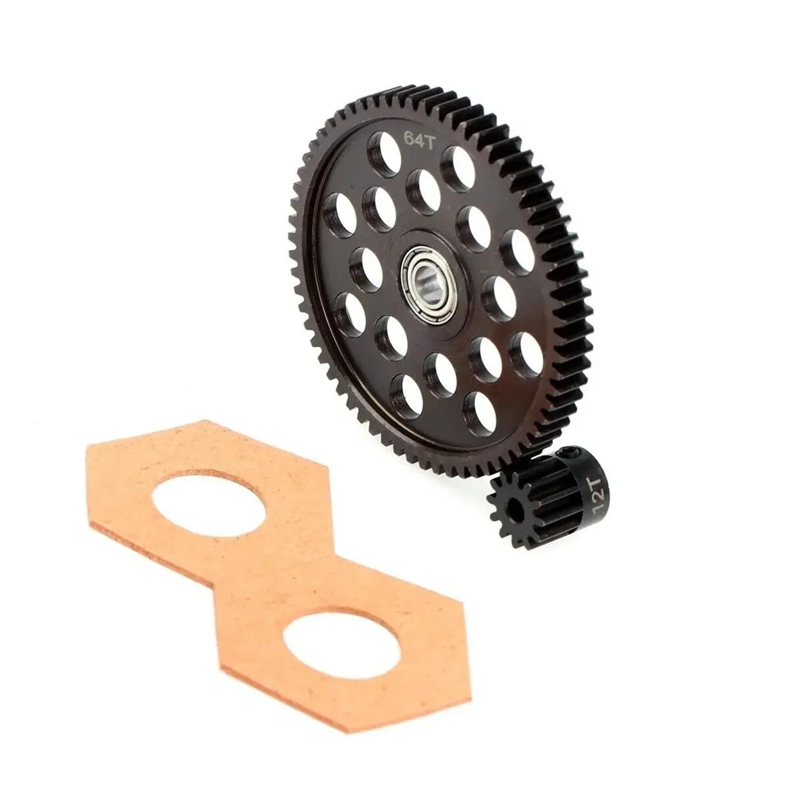 pour Axial RR10 pour Yeti 90048 1/10 Pièces Rechange Voiture RC Couronne 64T Acier Trempé 32P Pignon 12T Accessoires Améliorations RC Voitures Pièces