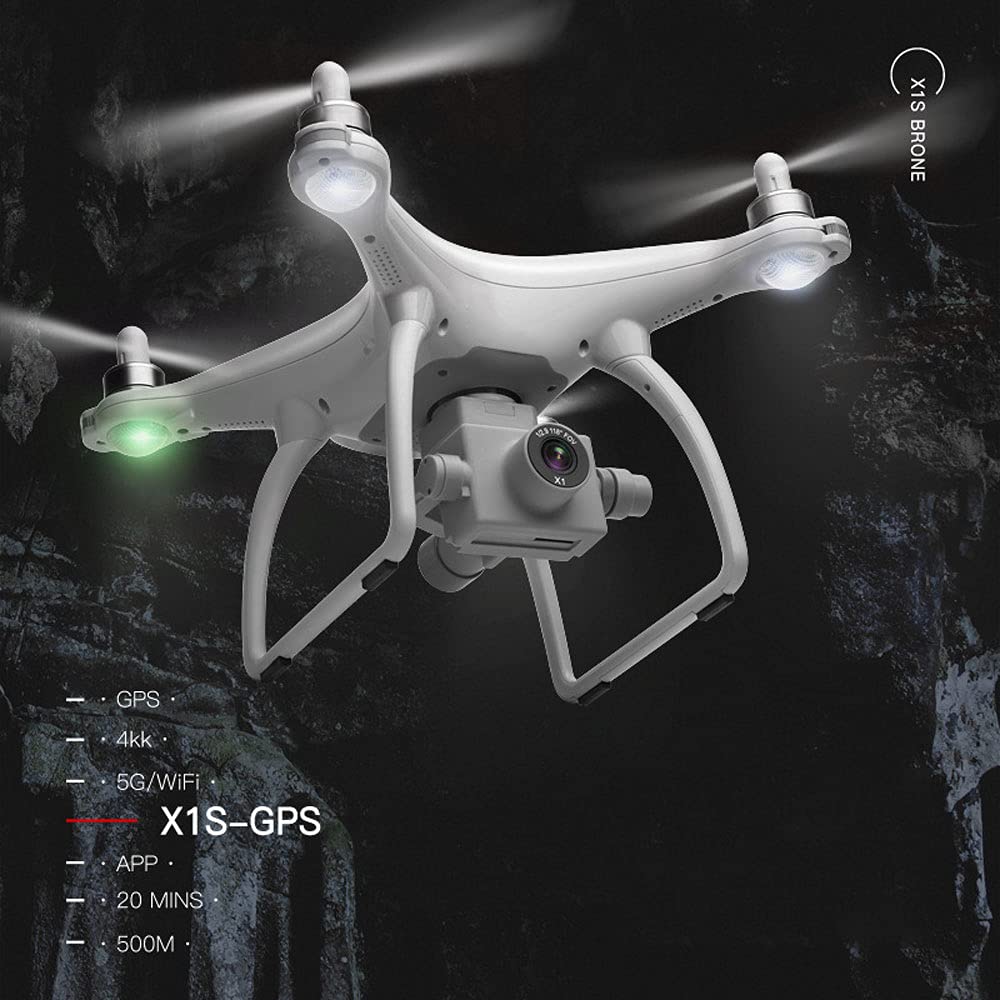 GuyAna Drone GPS Senza spazzole con Telecomando Fotografia Aerea HD WiFi Modello di Aereo a Quattro Assi Aeroplano Trasmissione di Immagini 5G Regali di Aerei RC per Bambini e Adulti