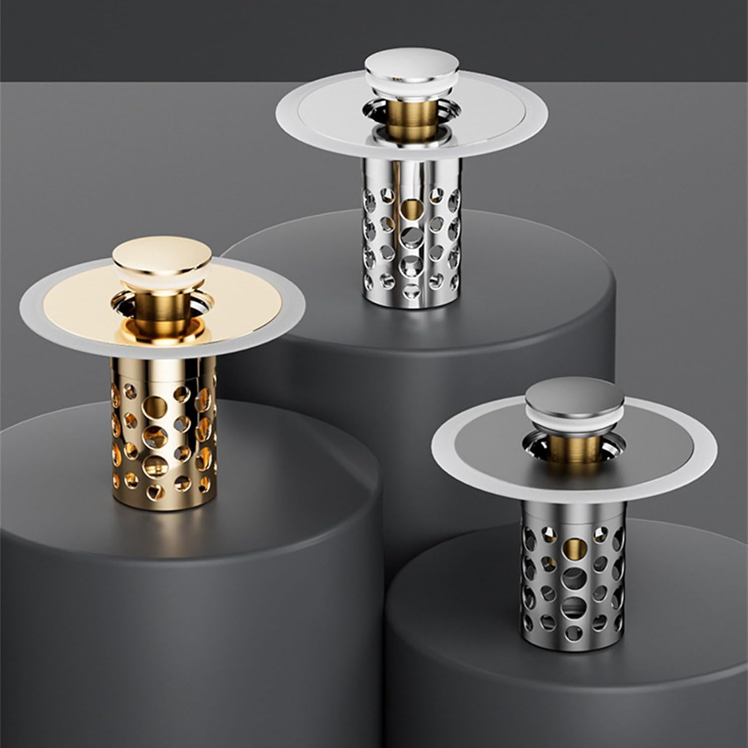 Multipurpose Bathtubs Drain Stoppers Integrated Collector Without Clog Fit 1.25 1.5Inch Daily Use Tub Plugs with Filter