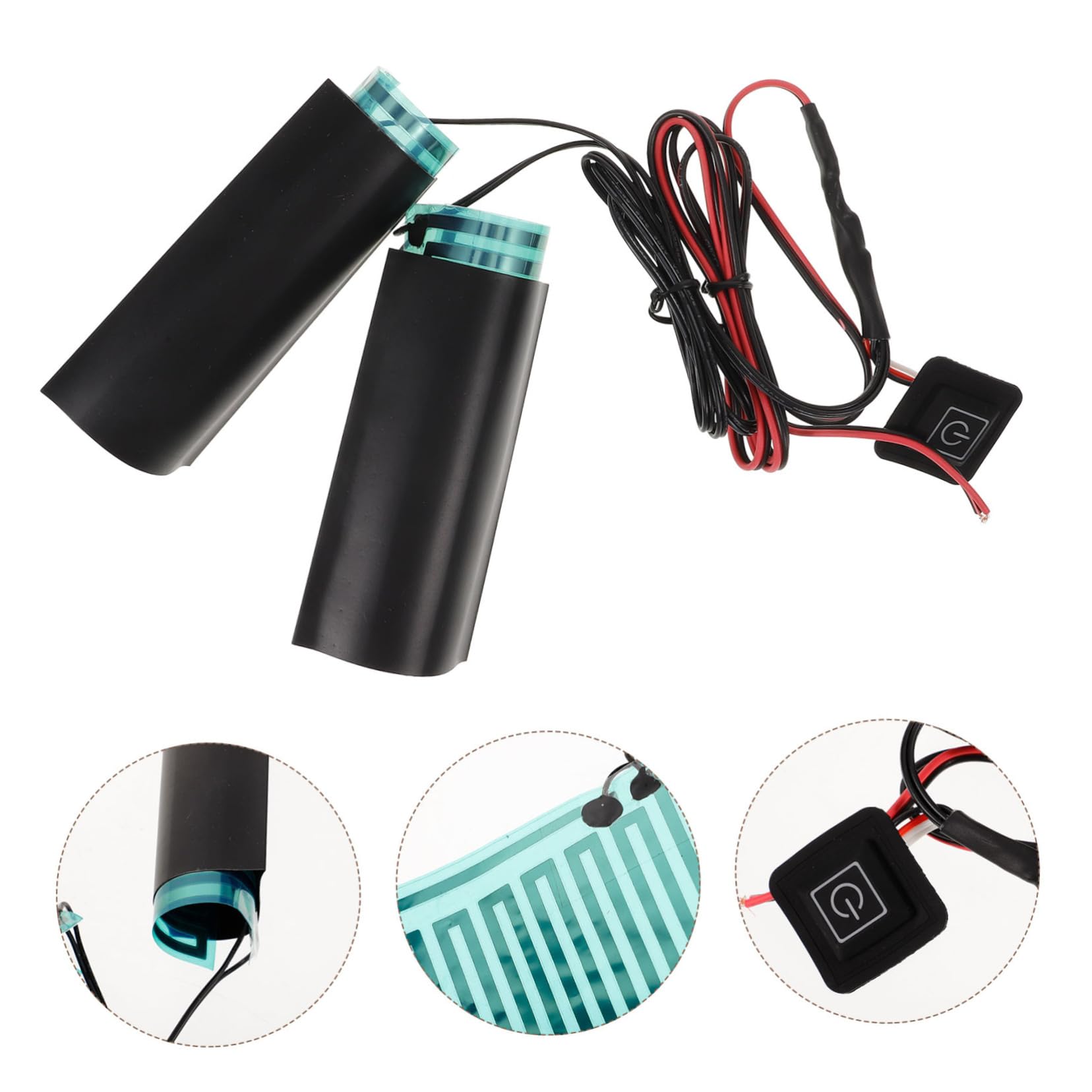 SOLUSTRE 3pièces Poignées Chauffantes Électriques avec Contrôle De Température à Trois Vitesses pour Pad De Guidon Antidérapant Installation Facile Le Froid