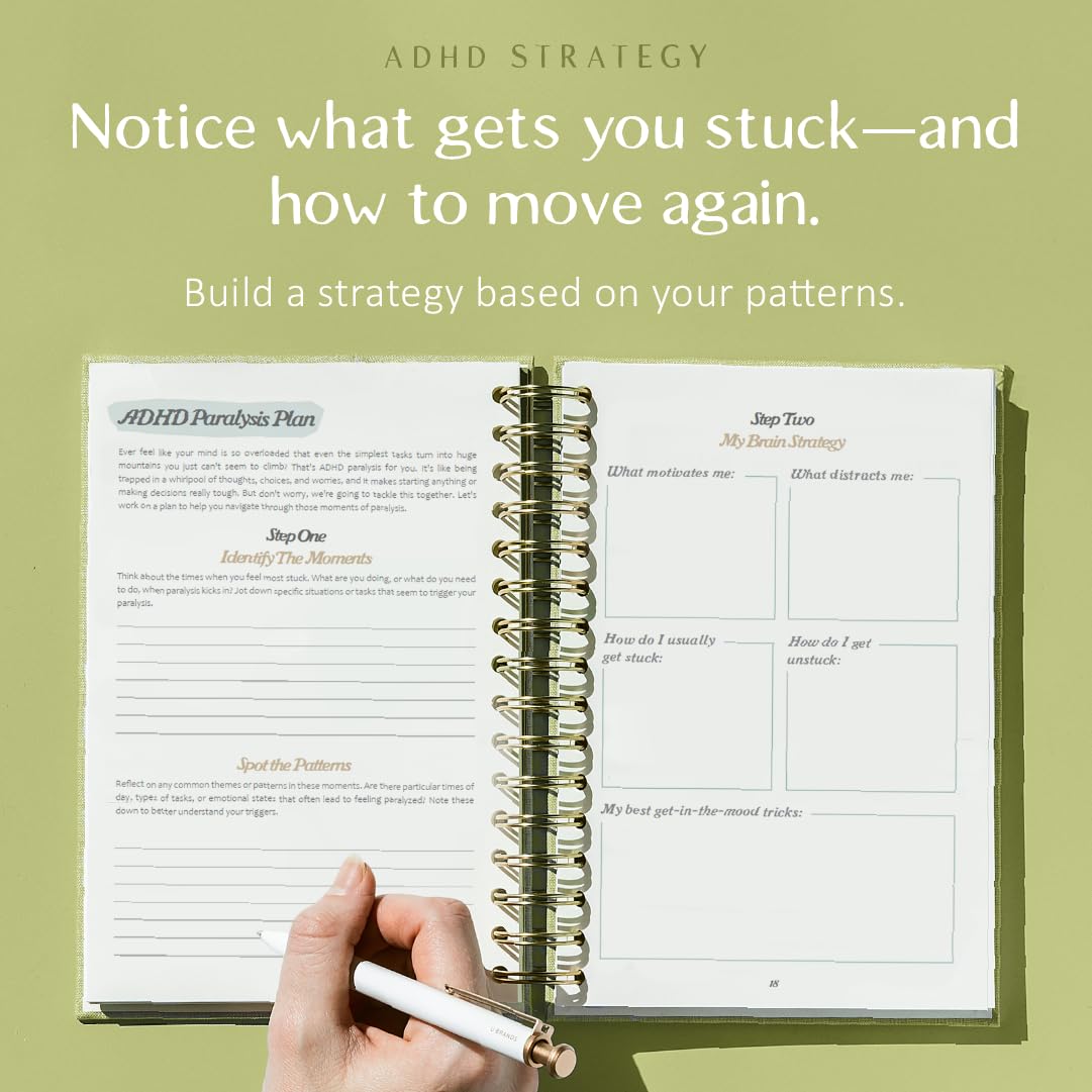 The ADHD Planner - Agenda giornaliera/settimanale senza data, per tenere traccia delle abitudini, registra emozioni e umore, obiettivi accademici, struttura e messa a fuoco per adulti (spirale)