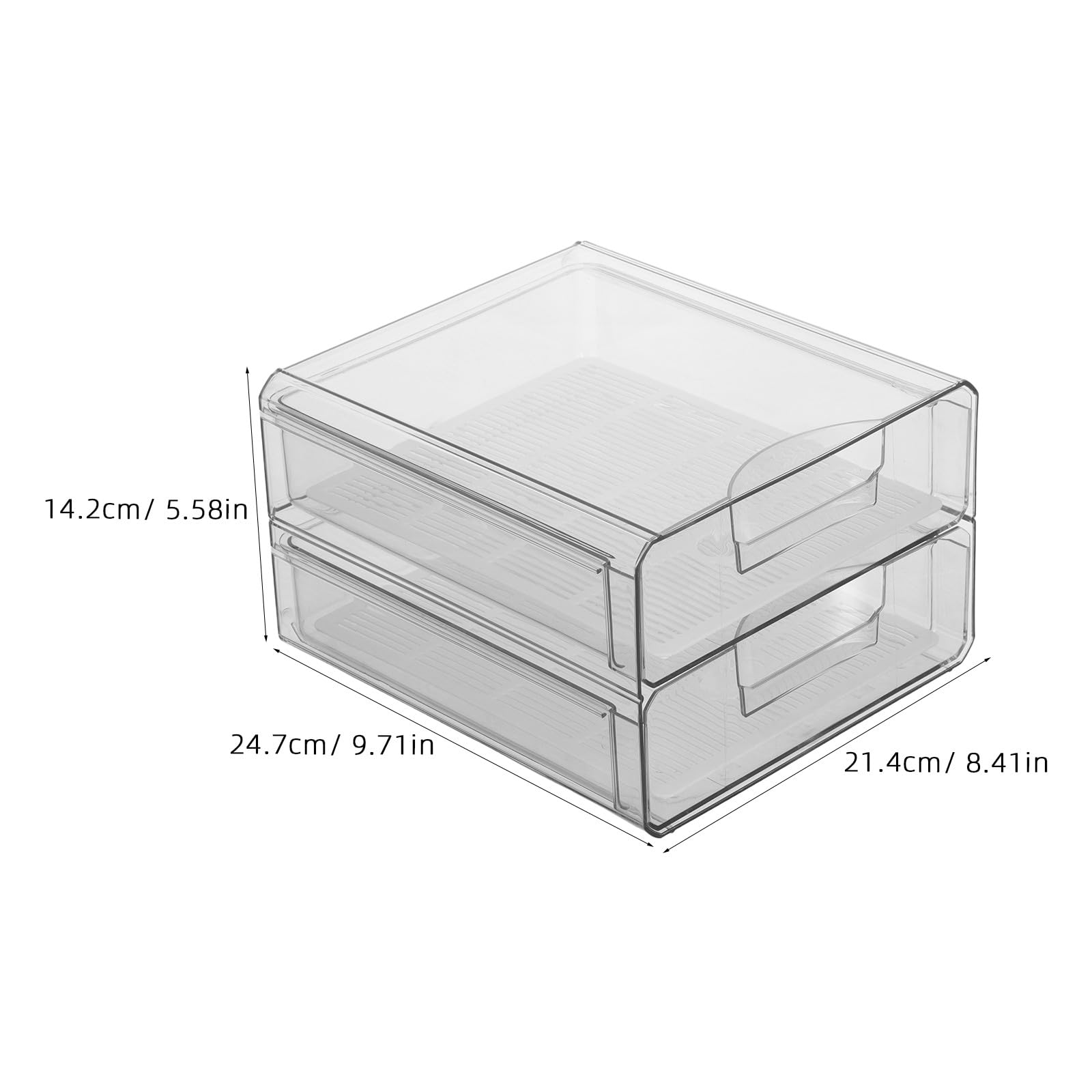 Caja de Almacenamiento para Refrigerador de Doble Capa de Plástico | Organizador Visible para Cocina y Armario, para Verduras y Huevos, Conservación Fresca
