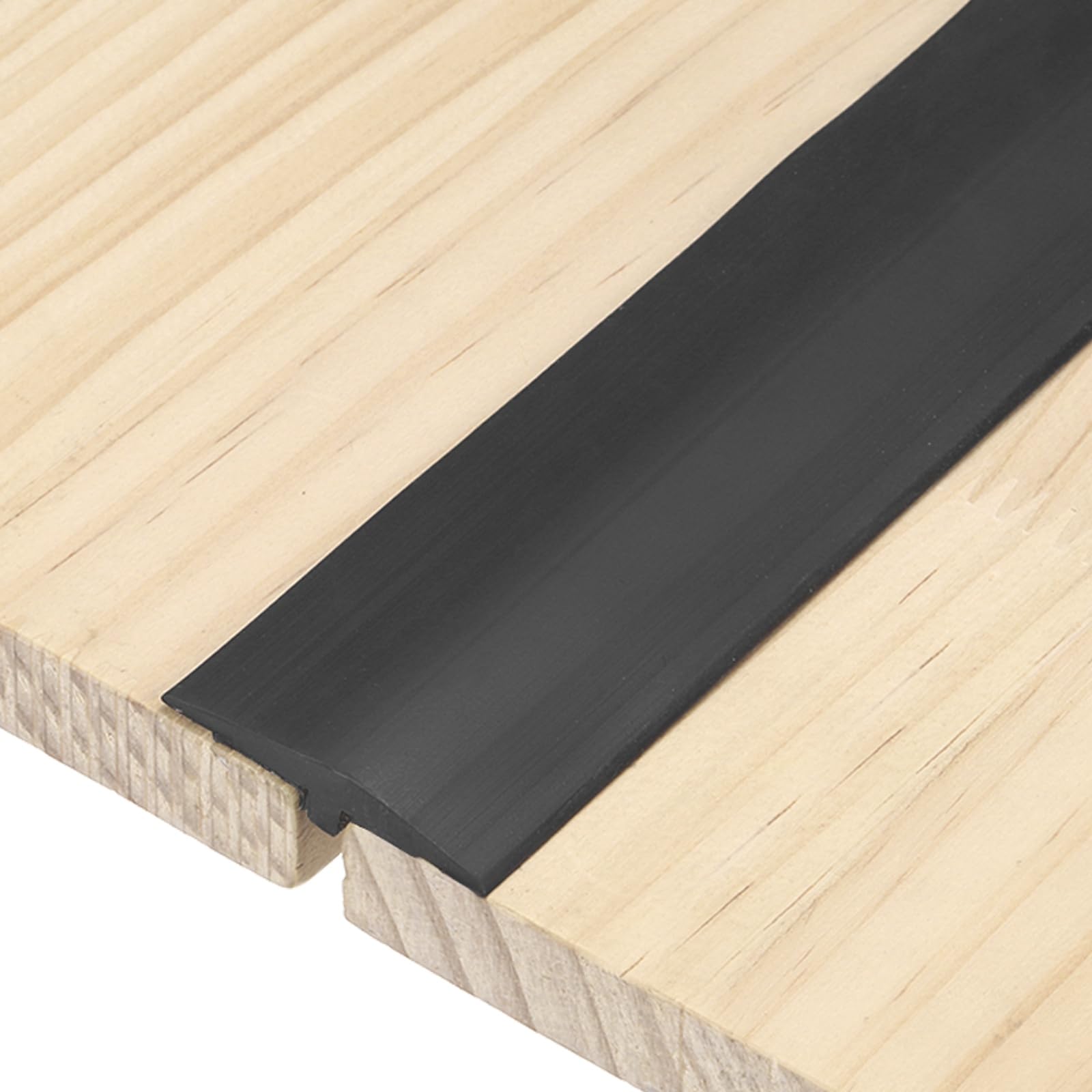 sourcing map T-Molding Transition Strips, 300cm x 4cm (L x W) PVC Floor Flat Divider Strip Self Adhesive Vinyl Flooring Edging Trim for Joining Floor Gaps Doorways, Black โ image 1