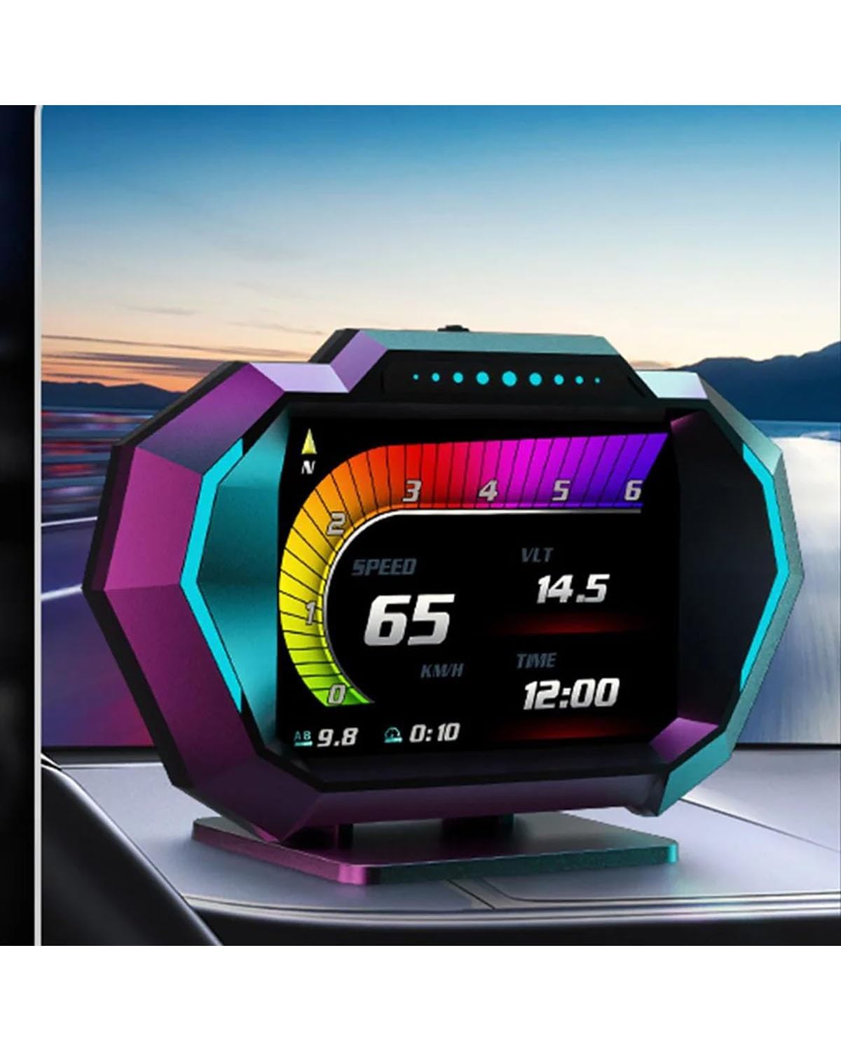 HUD OBD2 GPS Dual System Temperatura Acqua Olio Digitale Turbo Press Car Head Up Display con Allarme Inclinometro Head Up Displa(P13)