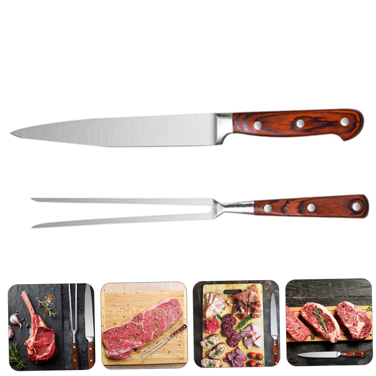 VANZACK Forchettone Barbecue in Acciaio Inox Taglierina Per Esterni Utensile Per Grigliare Facile Da Usare e Pulire Adatto Per Chef e Casalinghe