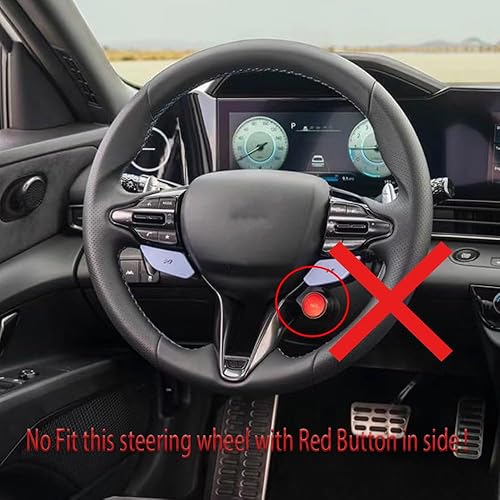 Miniatura 3 de YOUTOOCAR Cubierta inferior del volante de fibra de carbono compatible con Hyundai Elantra N Hyundai i30N Hyundai Veloster N Hyundai Kona N Hyundai