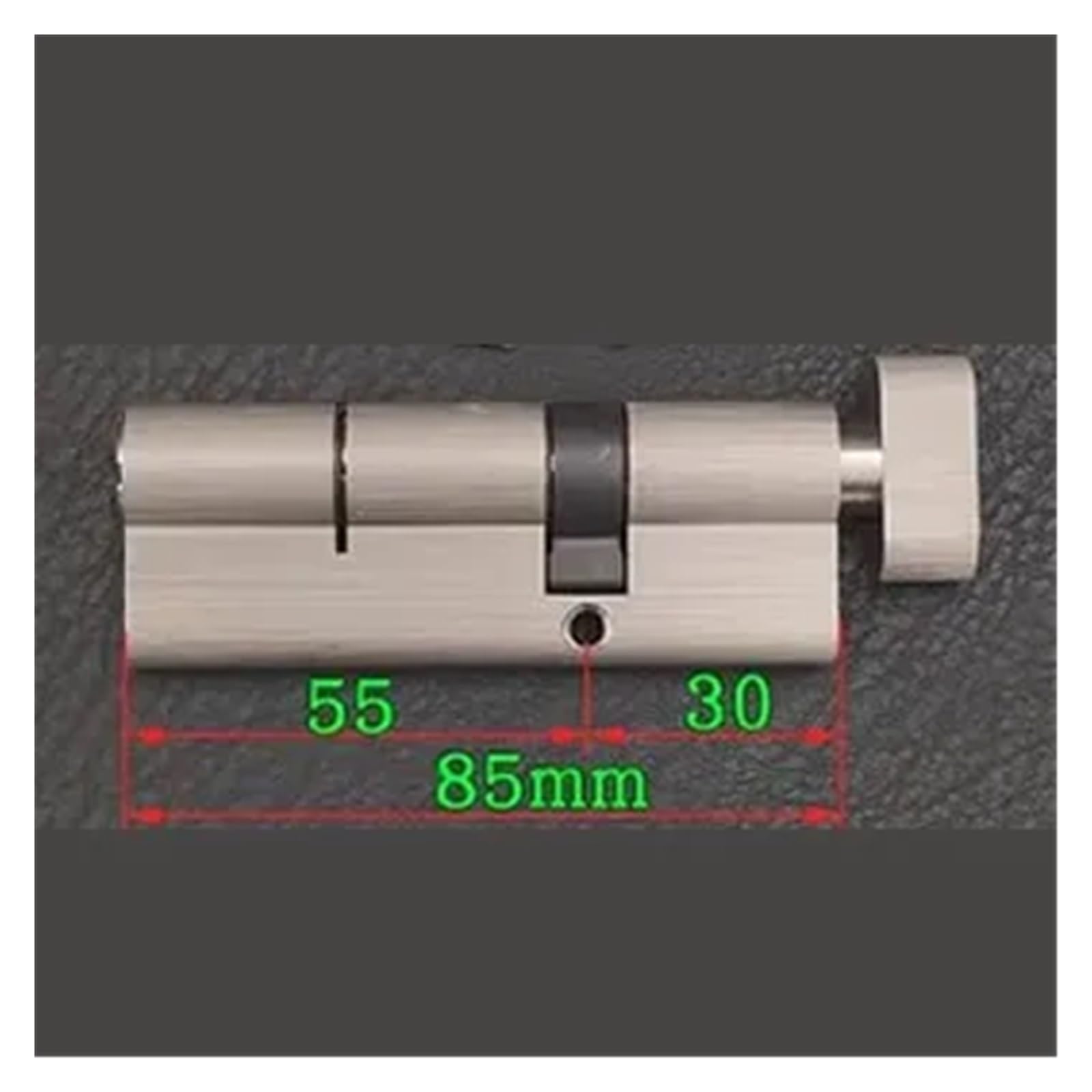 1 szt. asymetryczny mosiężny cylinder zamka z gałką – bezpieczny zamiennik do drzwi ze stopu aluminium, wysokość 32 mm(55+30t)
