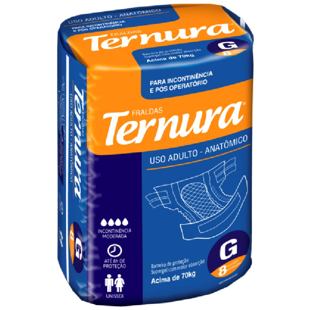 Fralda Geriátrica Uso Adulto Ternura Tamanho G 8 Unidades