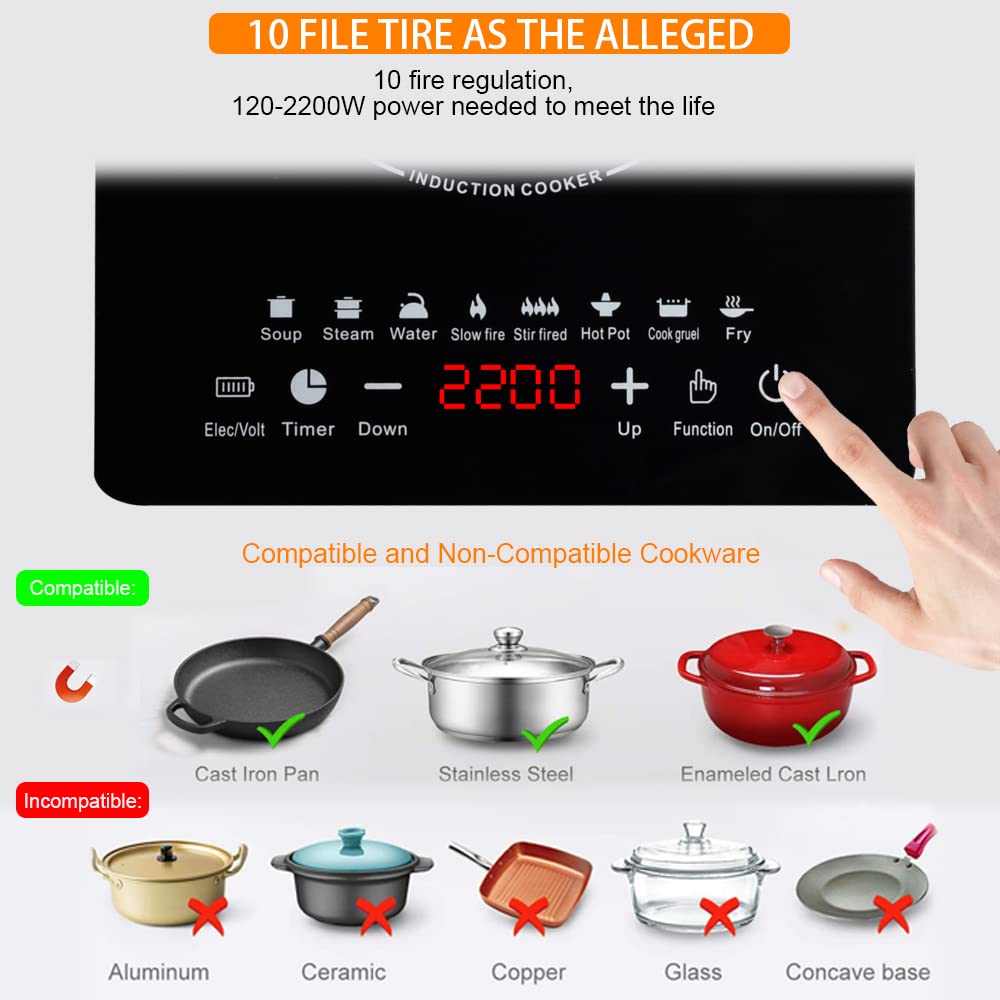 Buy Portable Induction Cooktop, 2200W Electric Induction Countertop