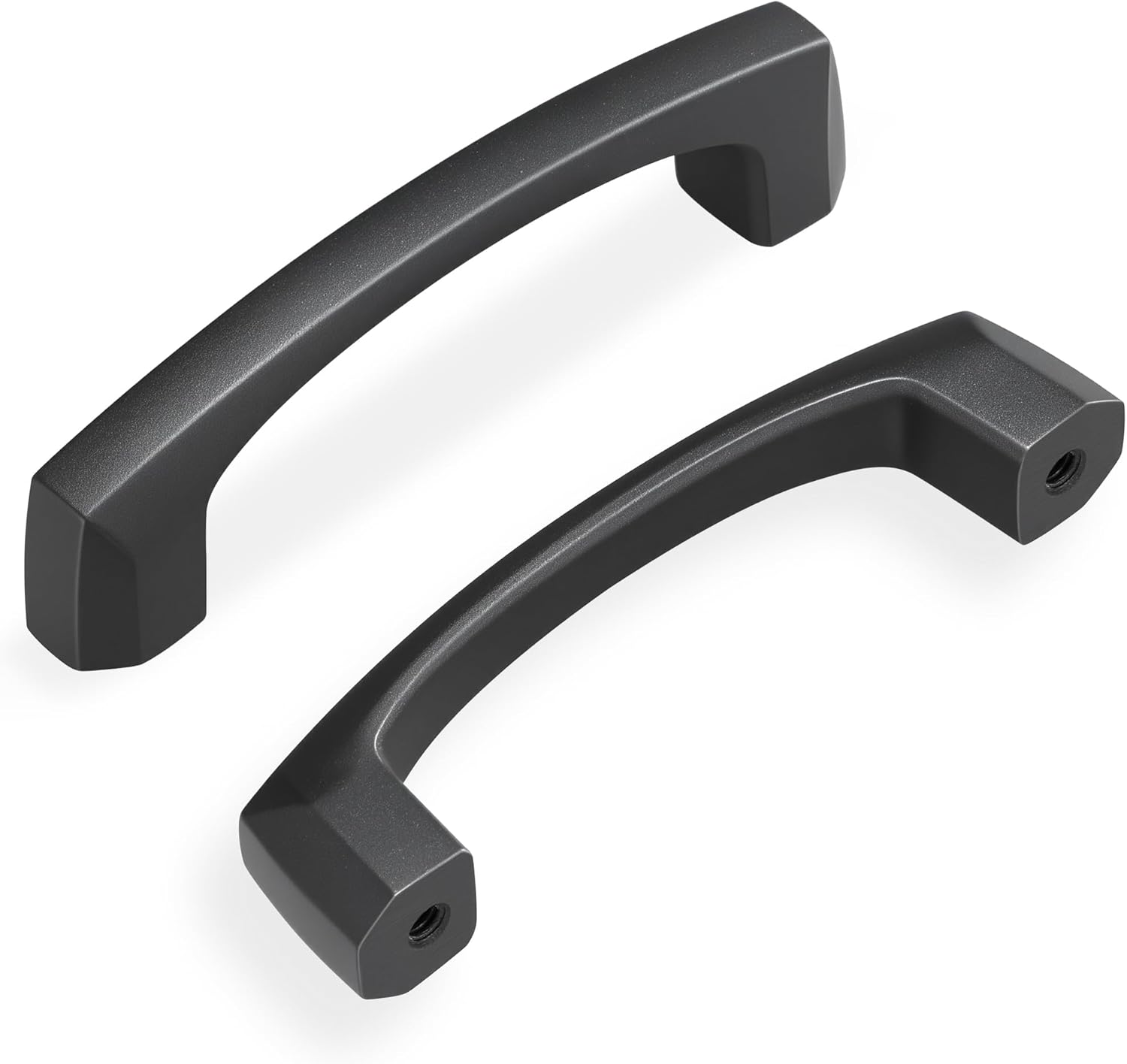 Lardmon 10 Pack 3 Inch(76mm) Hole Center Matte Dark Gunmetal Gray Modern Cabinet Pulls Solid Kitchen Cabinet Handles Hardware Bathroom Vanity Pulls Timeless Drawer Pulls Handles for Dresser