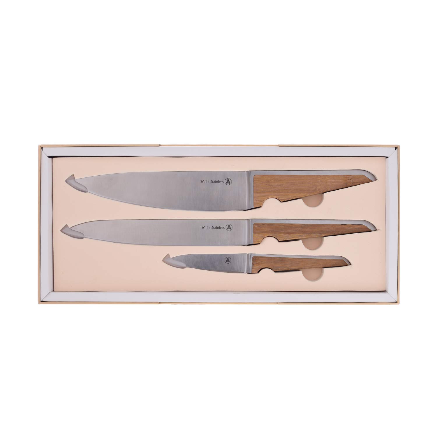 Set De 3 Couteaux De Cuisine Laguiole Heritage | Lame Inox, Manche Bois Pakka - Professionnel Pour Chef à La Maison