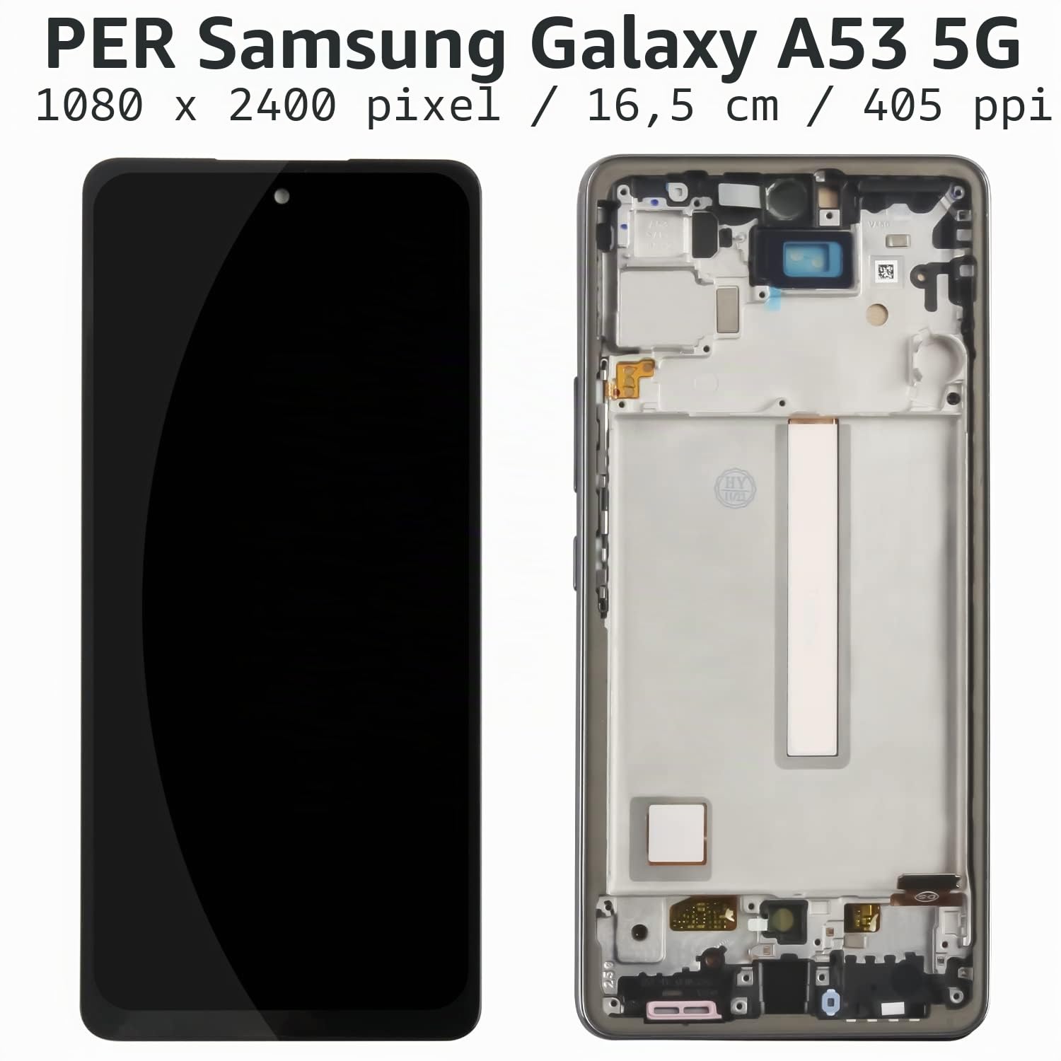 per Samsung Galaxy A53 5G Sostituzione Dello Schermo A536 SM-A536B SM-A536U Display LCD Touch Screen Digitizer Assembly INCELL Kit di Parti di Riparazione con Telaio, Non Supporta Impronte Digitali