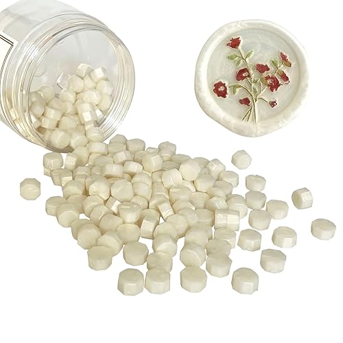 Cuentas de cera de sellado 200 cuentas de sellado octágono a granel para invitaciones de boda regalo de Navidad sellado de sobres dorado claro