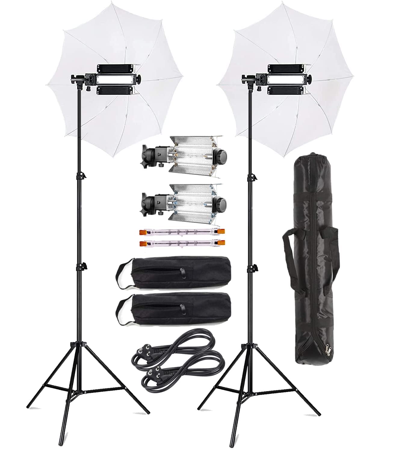 GIFTMAX Porta Light for Photography Umbrella Light Kit with 1000 Watt Halogen Tube Light for Photography Videography & 9ft Light Stand-image-5