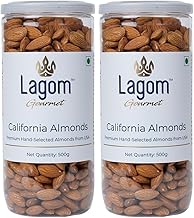 Lagom Gourmet California Almonds 1 kg | All Natural | No Preservatives | No Additives | Gluten Free | Vegan | Plant Based | Non GMO | Nuts Dry Fruits | Badam