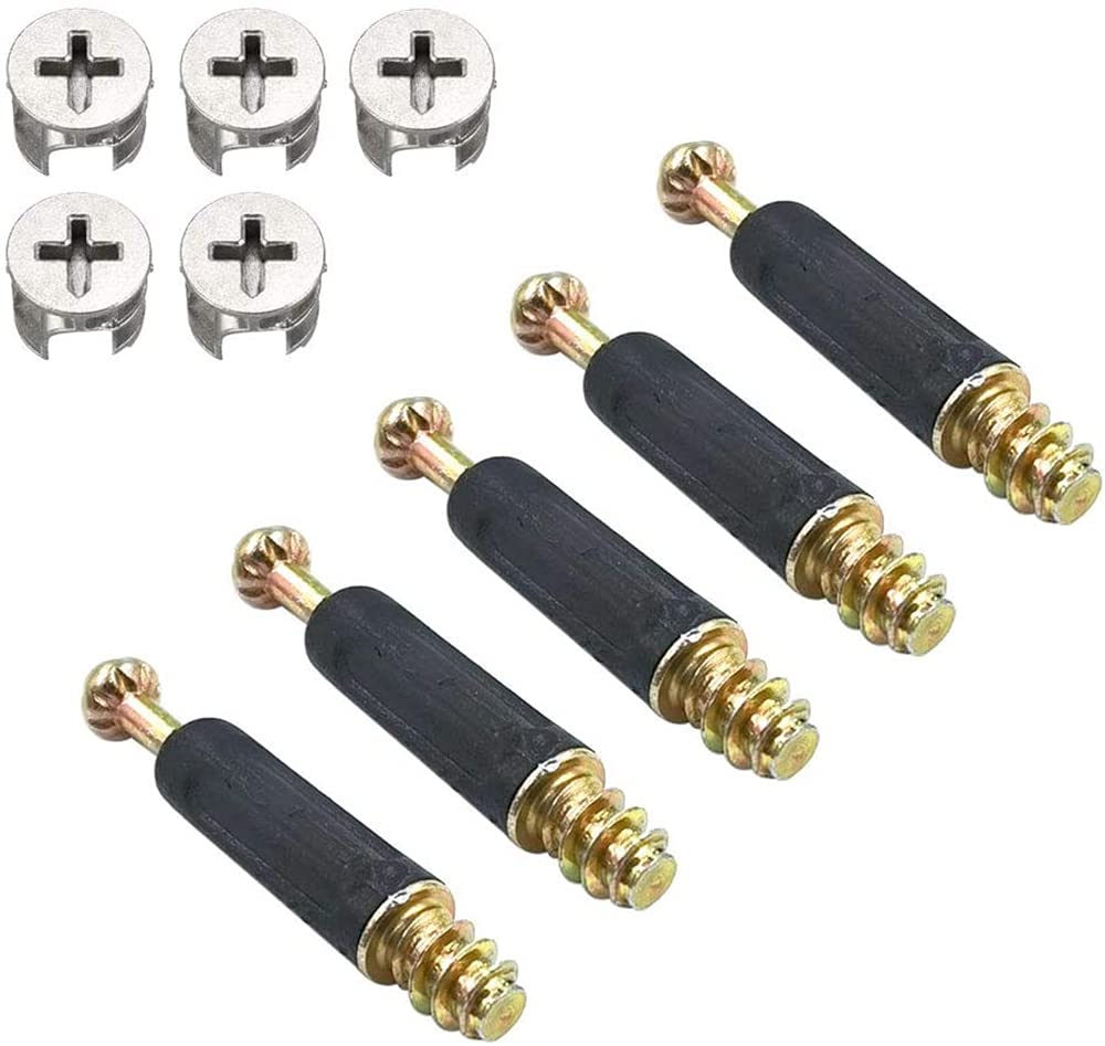 Bestgle 50 Sets Furniture Connecting Cam Lock Fittings with Dowel Cam