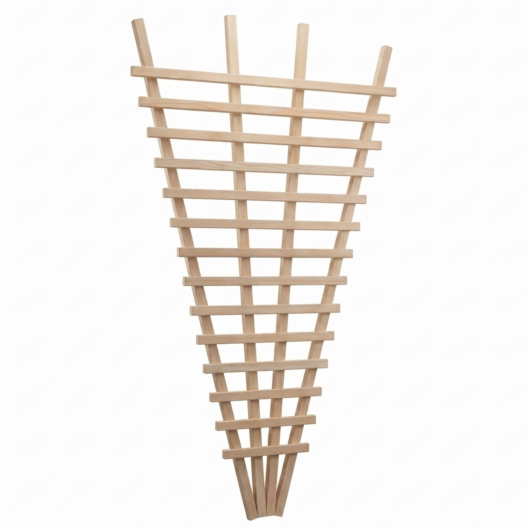 Wooden Fan-Shaped Privacy Trellis for Climbing Plant Support, 6ft x 3ft for Garden Wall & Fencing | Decorative Fence Panel for Clematis, Honeysuckle, & Roses (Wide: 101cm x High: 182.8cm) (2 Pack)