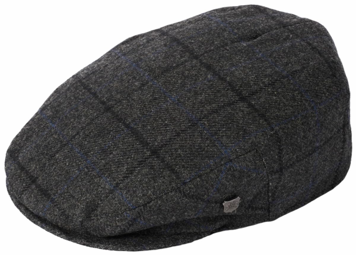 Failsworth Cambridge Wool Flat Cap in Pattern 1476 - Grey, Size: Medium (57cm)