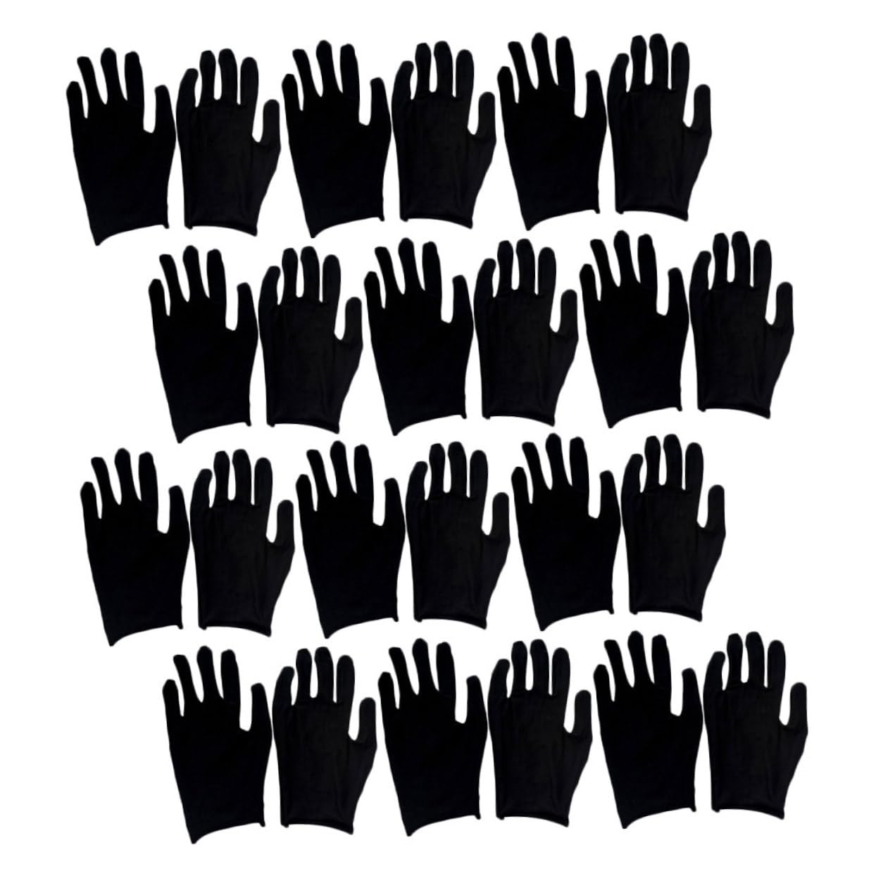 12 Pares de Guantes de Algodón Negro Impermeables y Resistentes al Desgaste para Trabajo, Jardinería y Limpieza