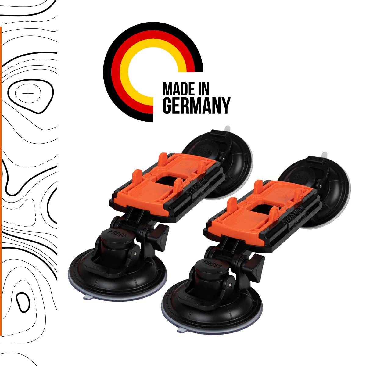 Cosador Universal Markisenhalterung mit 4 Saugnäpfen und Aufbewahrungsbeutel für Wohnmobile - Kompatibel mit Dometic, Fiamma, Thule, Tent Poles - UV- & Witterungsbeständig, Made in Germany