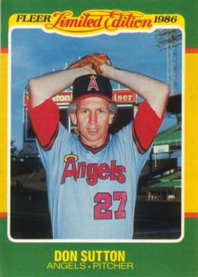 Amazon.com: 1986 Fleer Limited Edition #43 Don Sutton NM-MT Angels Baseball  Trading Card : Collectibles & Fine Art