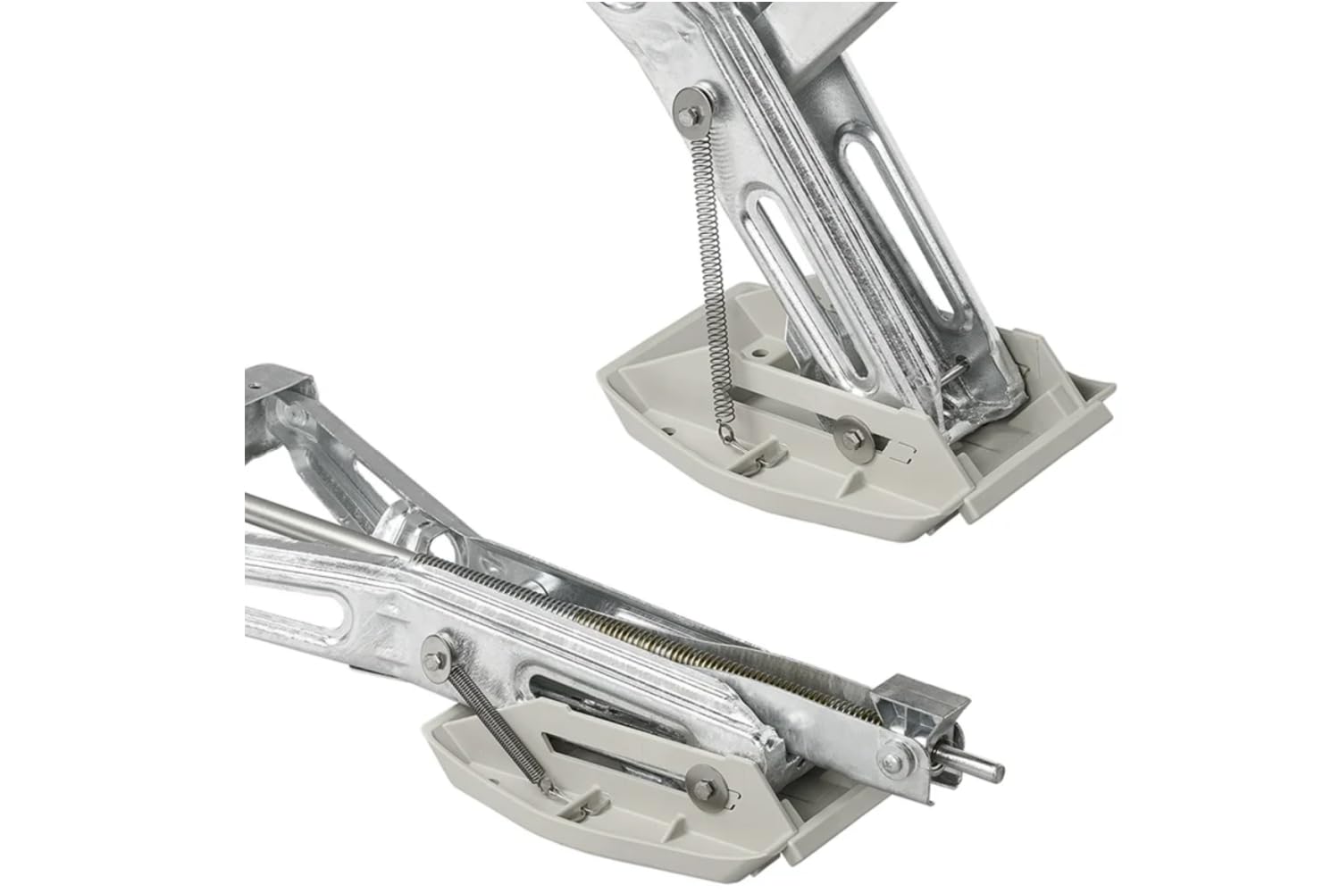 4 STK Stützplatte Wohnwagen Hubstützen Kunststoff grau 27,5 x 20,5 cm | Kompatibel mit AL-KO Ausdrehstützen und Eckstützen, mit Feder, Metallstift und Arretierbolzen