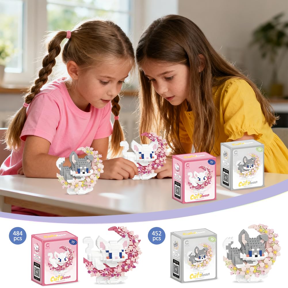MGKEOUF Cute Animal Building Blocks, Cats Building Block Set, Animal Building Blocks Set - Image 4