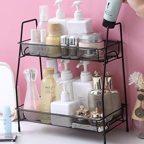 Miniatura 3 de Organizador de especias, organizador de estante de baño de 2 niveles para encimera, organizador de estante de cocina para latas de especias, frascos