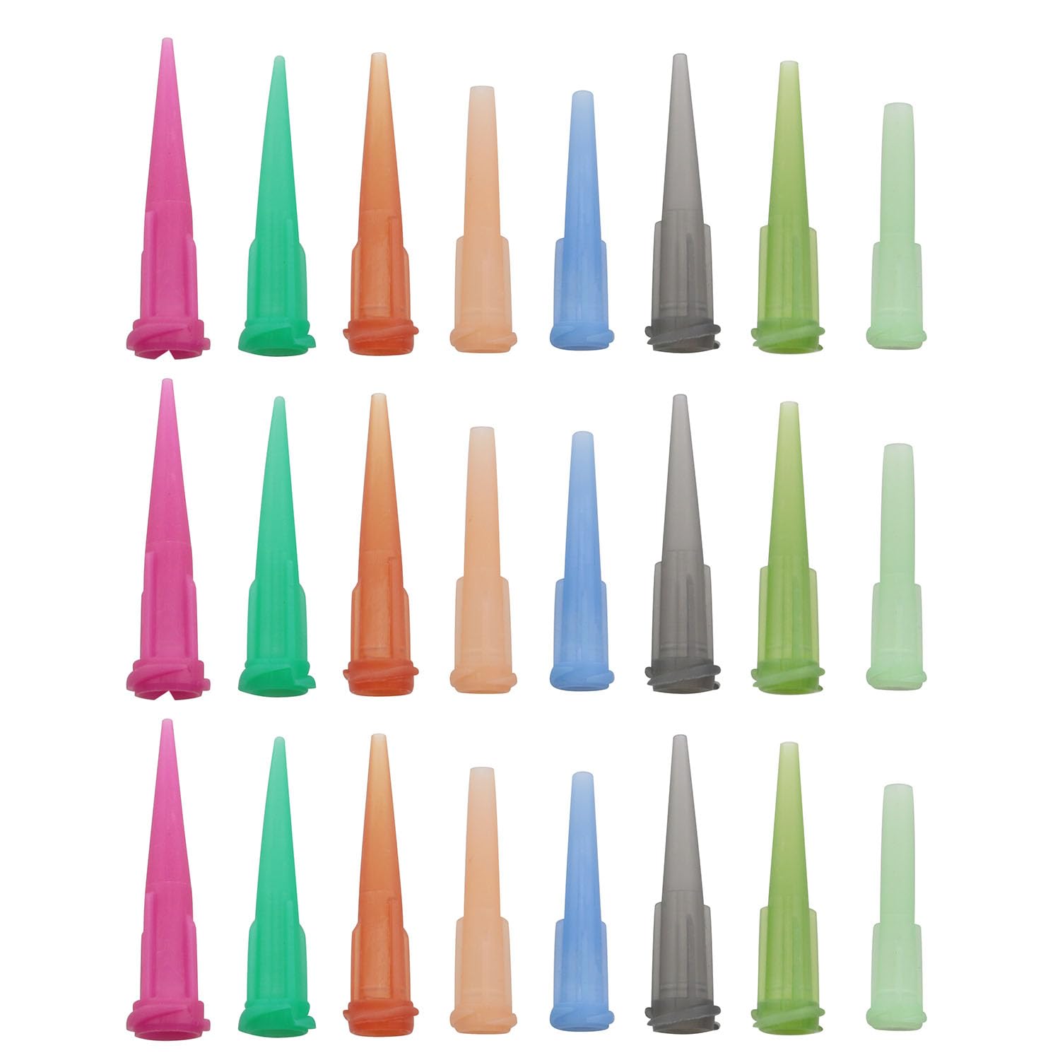 80PCS 8 mixed-size Plastic Tapered Pinhead Blunt End Liquid Dispenser Needles Dispensing Fill Needle Luer Syringe Needle Tip for Oil or Glue Applicator