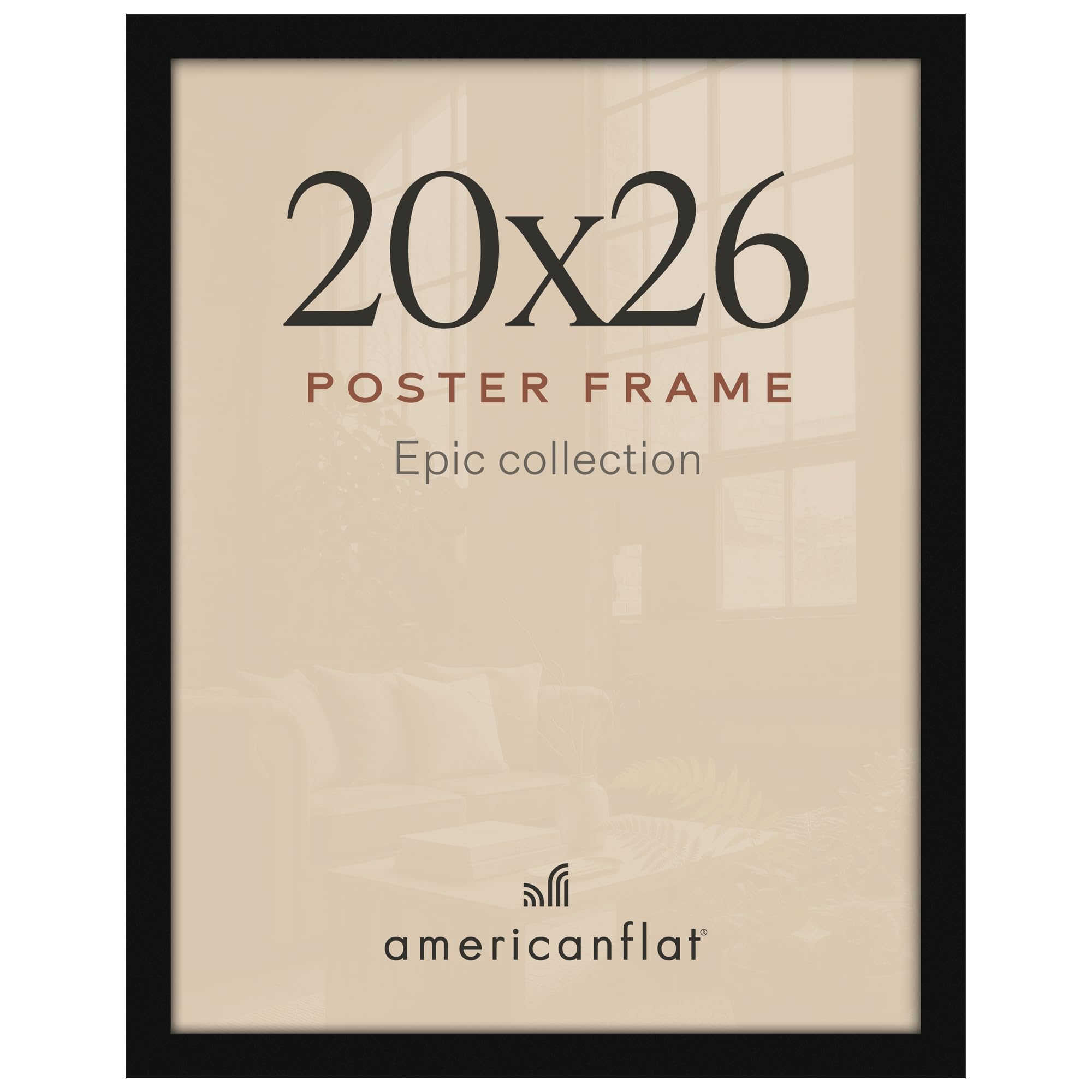 Americanflat 20x26 Poster Frame - Engineered Wood - Black