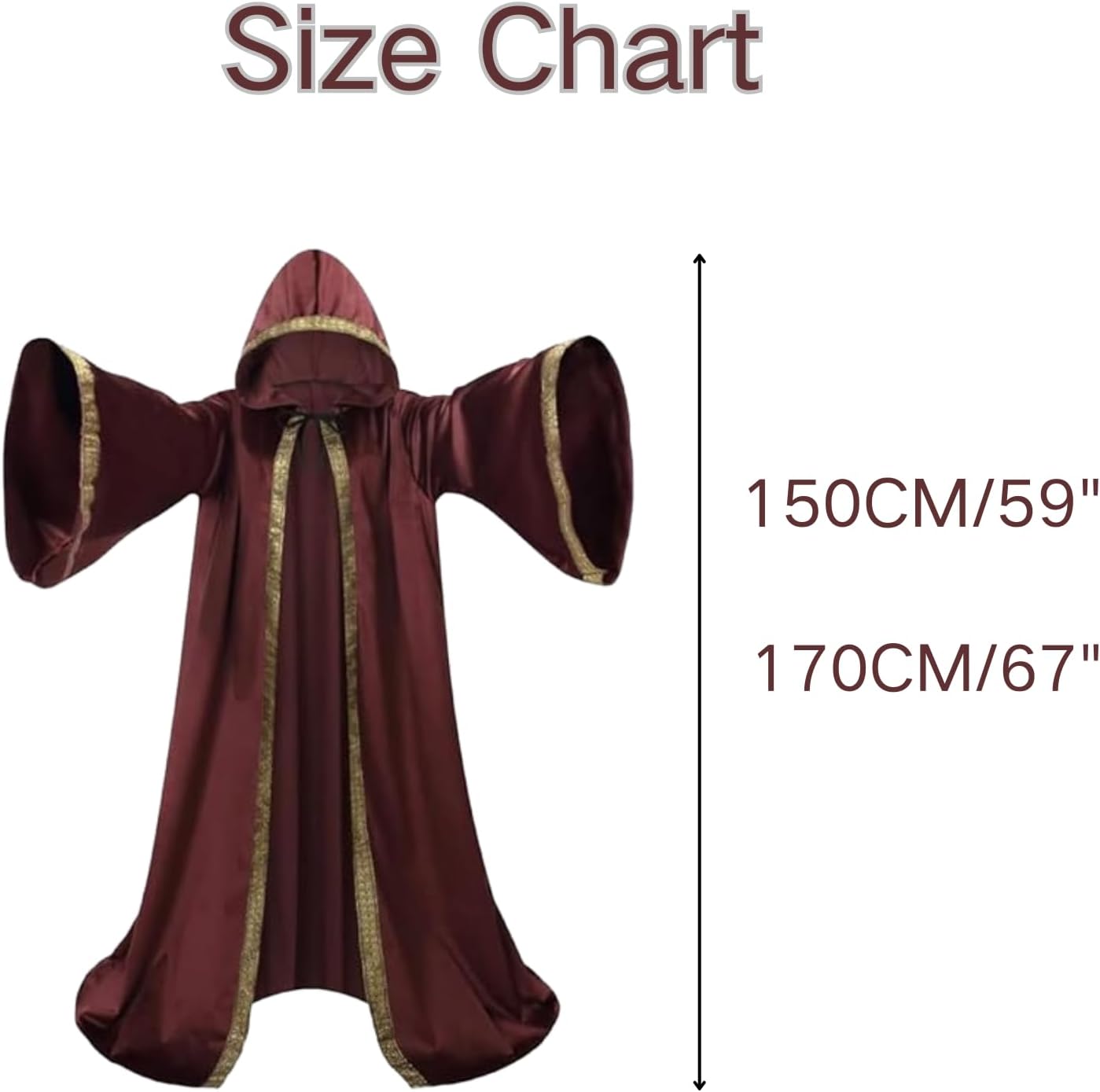 Velvet Wizard Robe with Hooded and Sleeves, Halloween Vampire Witch Wizard Cloak Fancy Cosplay Costume