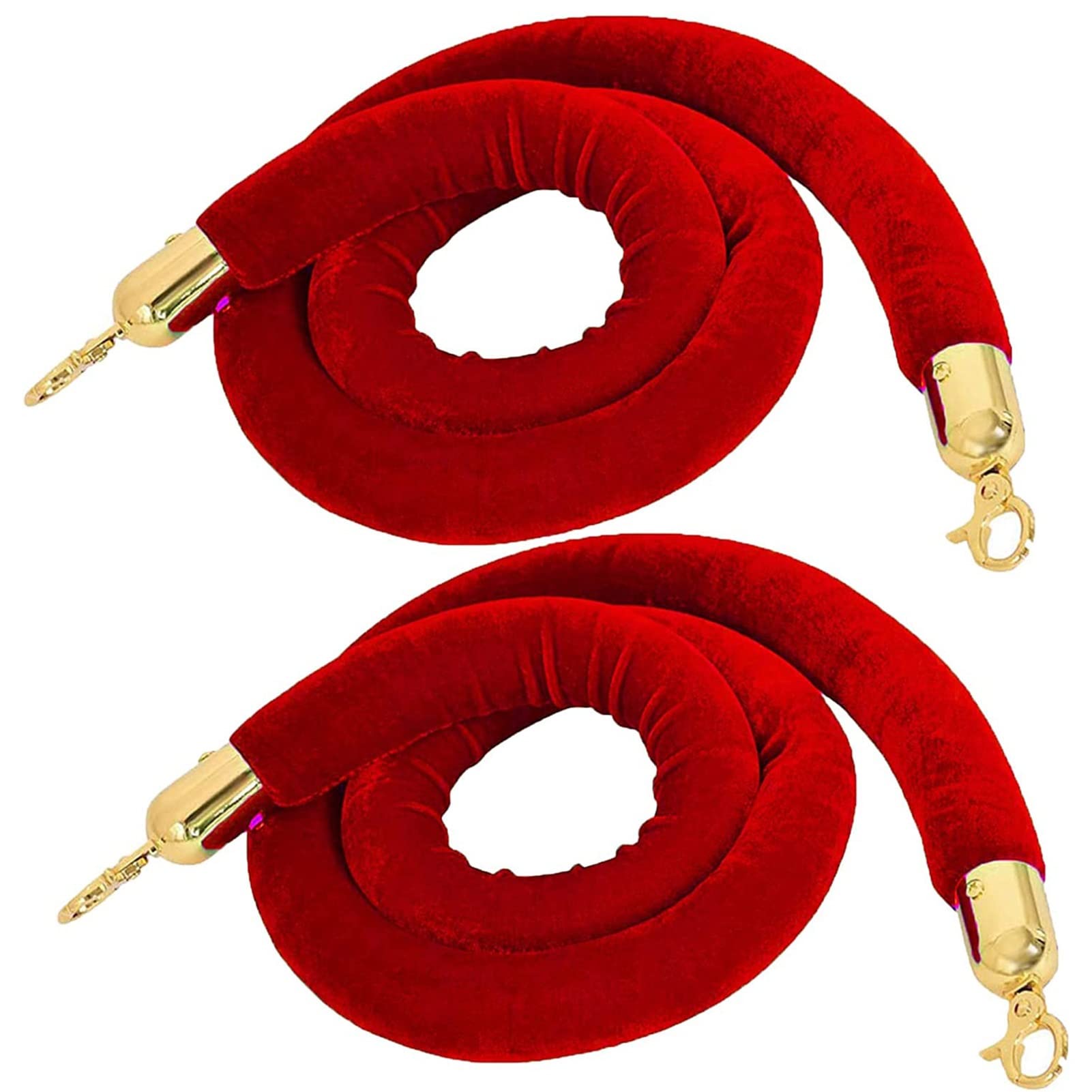Commercial Velvet Rope for Crowd Control 4.9ft Red VIP Stanchion Queue Ber Premium Safety Ropes for Events Grand Openings and Crowd Management