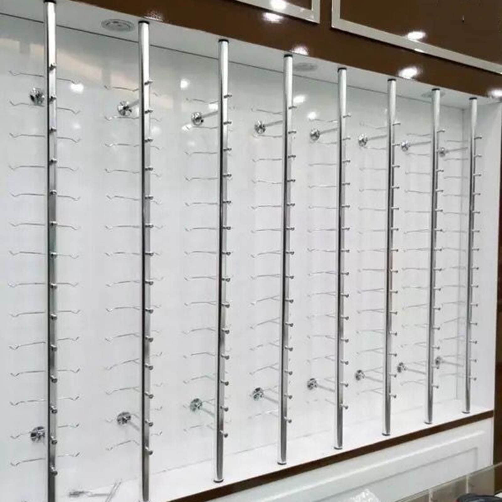 Naścienny stojak ekspozycyjny ze stopu aluminium, uchwyt na okulary do przedpokoju, salonu, sklepów optycznych - nized Sto na słońce i czytanie