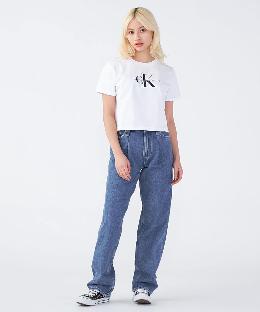 Amazon | (カルバンクライン) CALVIN KLEIN ロゴ クロップド T