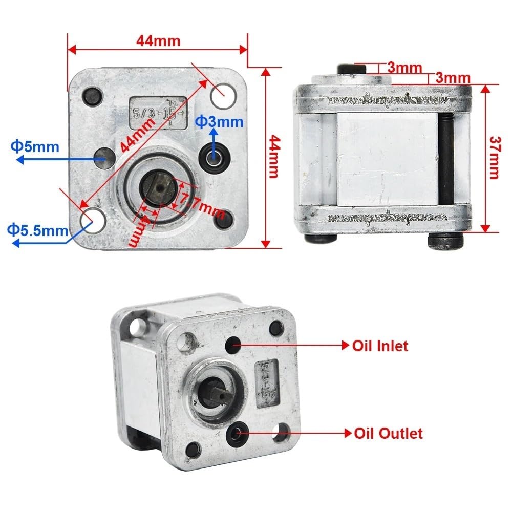 Pompa idraulica a Ingranaggi 5065 da 10 MPa con Motore N5065 | High Pressure CNC Aluminum Alloy Oil Pump Upgrade Fits 336GC 350 966 970 RC Excavators(Connection Board)