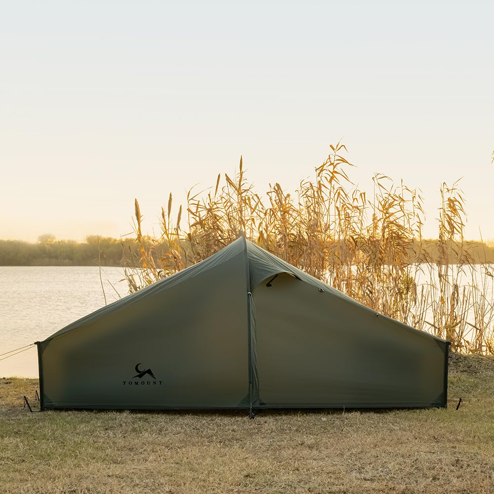 TOMOUNT Bivy Zelt Nylon Ultralight 1 Person wasserdichtes Biwaksack kleines Packmaß Trekkingzelt grün Campingzelt für Outdoor Camping Wandern Reisen und Klettern