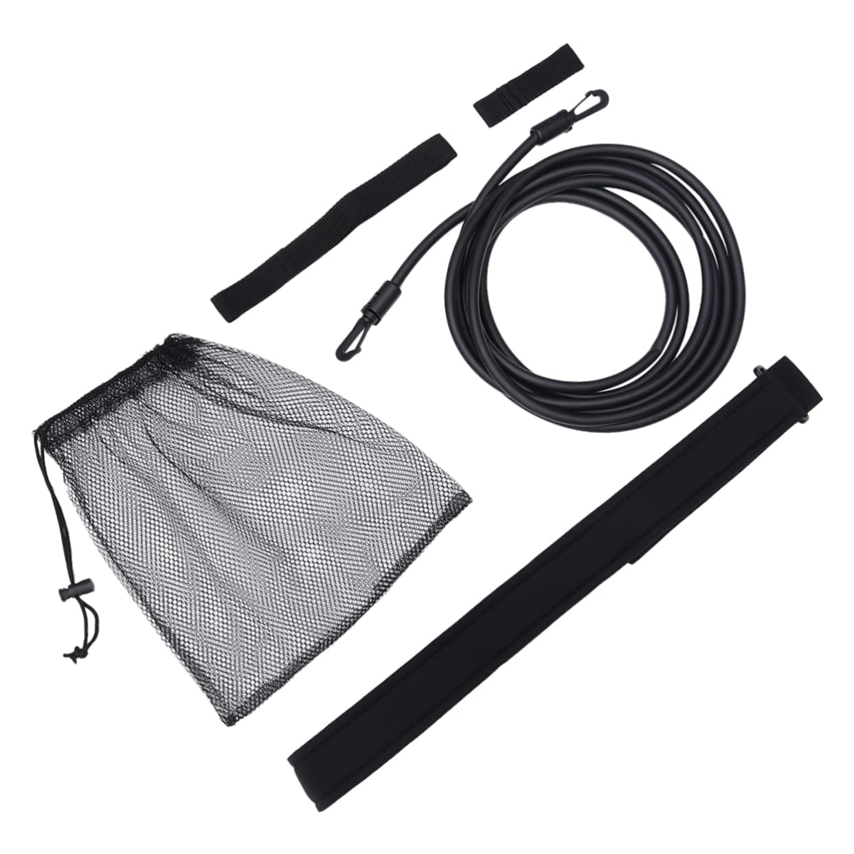 TOYANDONA 1 Set Adjustable Swim Resistance Belt for Training Elastic Exerciser with Safety Rope for Strength and Endurance Building for Place Swimming Practice Black