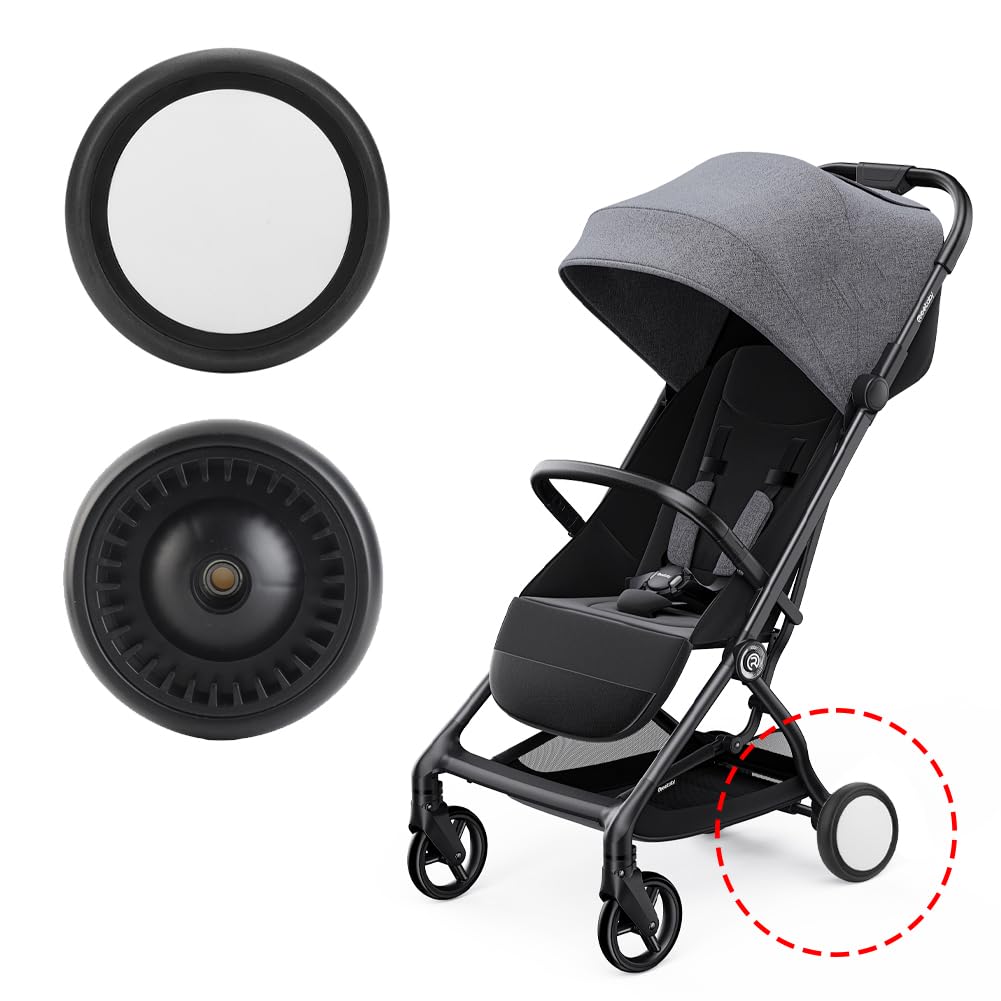 Joyzan Ruota del Passeggino, Rotazione 360 Gradi Passeggini Ruote Posteriore Gomma Accessori Sostituzione Posteriori Universali Sostituibili Carrozzina Ricambio Per Bambini Con Attrezzi