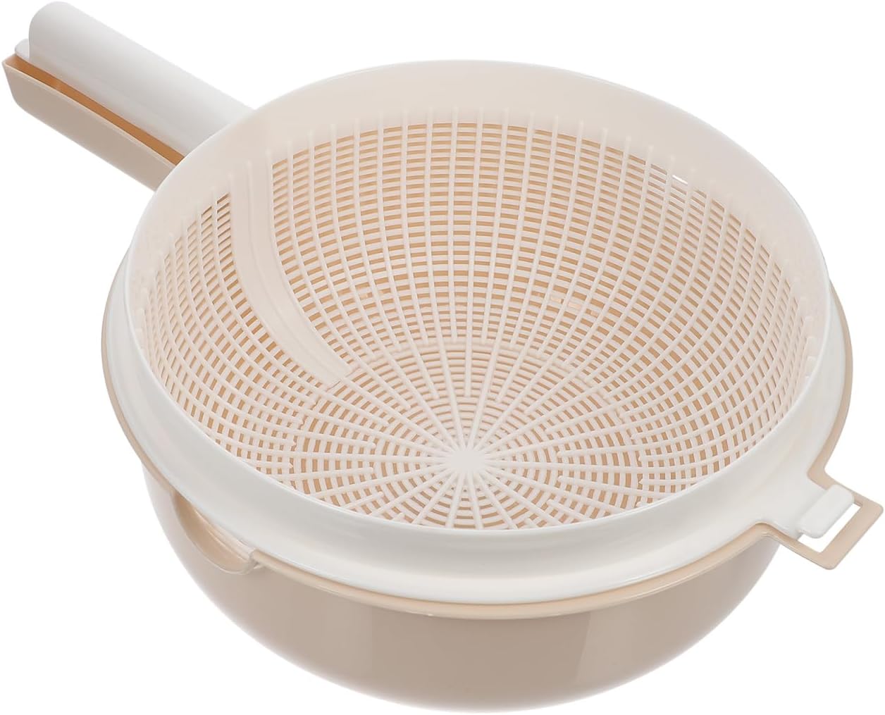 Unomor Double Layer Vegetable Washing Basket with Drain Strainer Bowl for Fruits Pasta Salad 13.38X9.05X4.33 Inch Kitchen Colander with Handle