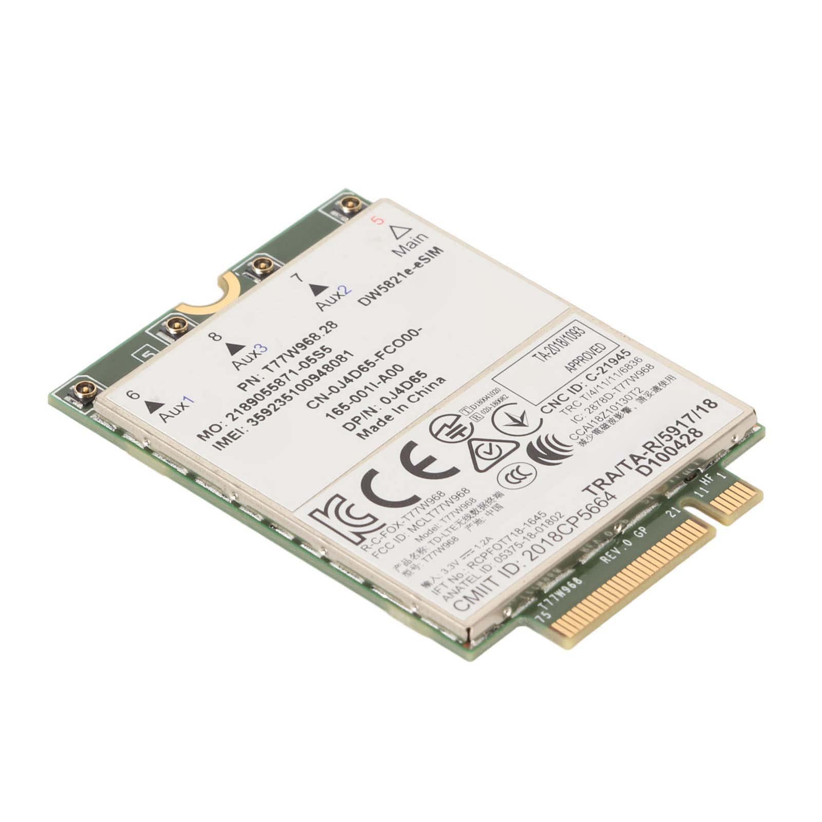 Yunseity Scheda Modulo 4G, Scheda di Rete 77W968 DW5821e CAT16 1GBPS, Supporto Supporto E Scheda di Rete ESIM per Laptop dell